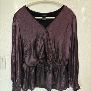 Enfocus Studio Metallic Plum Blouse
